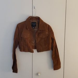 Cropped suede jacket